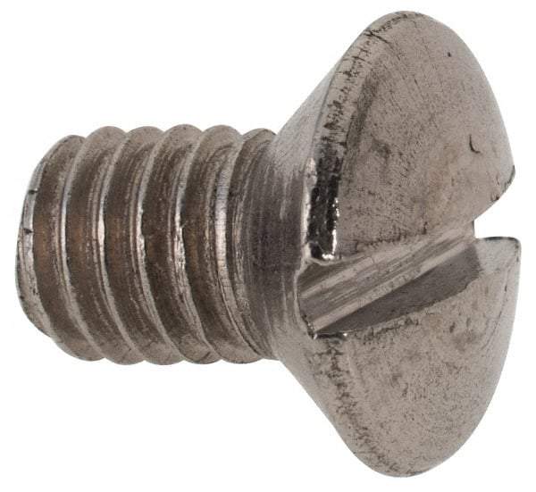 Value Collection - M6x1.00 Metric Coarse, 8mm OAL Slotted Drive Machine Screw - Flat Head, Grade 316 & A4 Stainless Steel, Uncoated, Without Washer - Caliber Tooling