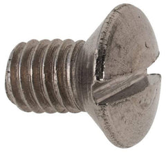 Value Collection - M6x1.00 Metric Coarse, 8mm OAL Slotted Drive Machine Screw - Flat Head, Grade 316 & A4 Stainless Steel, Uncoated, Without Washer - Caliber Tooling