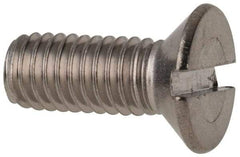 Value Collection - M6x1.00 Metric Coarse, 16mm OAL Slotted Drive Machine Screw - Flat Head, Grade 316 & A4 Stainless Steel, Uncoated, Without Washer - Caliber Tooling