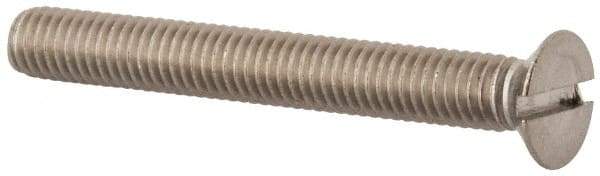 Value Collection - M6x1.00 Metric Coarse, 50mm OAL Slotted Drive Machine Screw - Flat Head, Grade 316 & A4 Stainless Steel, Uncoated, Without Washer - Caliber Tooling