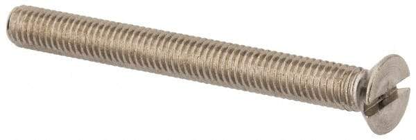 Value Collection - M6x1.00 Metric Coarse, 60mm OAL Slotted Drive Machine Screw - Flat Head, Grade 316 & A4 Stainless Steel, Uncoated, Without Washer - Caliber Tooling