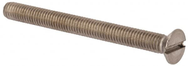 Value Collection - M6x1.00 Metric Coarse, 65mm OAL Slotted Drive Machine Screw - Flat Head, Grade 316 & A4 Stainless Steel, Uncoated, Without Washer - Caliber Tooling