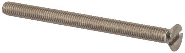 Value Collection - M6x1.00 Metric Coarse, 80mm OAL Slotted Drive Machine Screw - Flat Head, Grade 316 & A4 Stainless Steel, Uncoated, Without Washer - Caliber Tooling