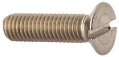 Value Collection - M8x1.25 Metric Coarse, 30mm OAL Slotted Drive Machine Screw - Flat Head, Grade 316 & A4 Stainless Steel, Uncoated, Without Washer - Caliber Tooling