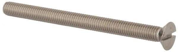 Value Collection - M8x1.25 Metric Coarse, 100mm OAL Slotted Drive Machine Screw - Flat Head, Grade 316 & A4 Stainless Steel, Uncoated, Without Washer - Caliber Tooling