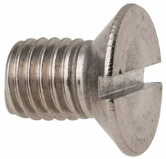 Value Collection - M10x1.50 Metric Coarse, 16mm OAL Slotted Drive Machine Screw - Flat Head, Grade 316 & A4 Stainless Steel, Uncoated, Without Washer - Caliber Tooling