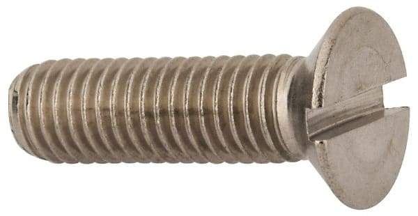 Value Collection - M10x1.50 Metric Coarse, 35mm OAL Slotted Drive Machine Screw - Flat Head, Grade 316 & A4 Stainless Steel, Uncoated, Without Washer - Caliber Tooling