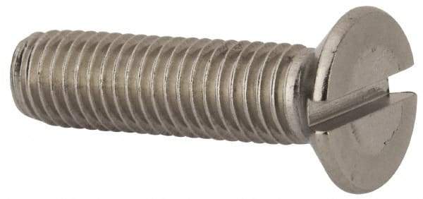 Value Collection - M10x1.50 Metric Coarse, 40mm OAL Slotted Drive Machine Screw - Flat Head, Grade 316 & A4 Stainless Steel, Uncoated, Without Washer - Caliber Tooling