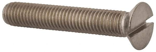 Value Collection - M10x1.50 Metric Coarse, 60mm OAL Slotted Drive Machine Screw - Flat Head, Grade 316 & A4 Stainless Steel, Uncoated, Without Washer - Caliber Tooling