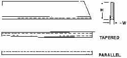 Made in USA - 1/8 Inch Wide x 1-1/8 Inch High x 6-1/2 Inch Long, Parallel Blade, Cutoff Blade - C2 Grade, Bright Finish - Exact Industrial Supply