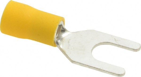 Ideal - 1/4" Stud, 12 to 10 AWG Compatible, Partially Insulated, Crimp Connection, Standard Fork Terminal - Caliber Tooling