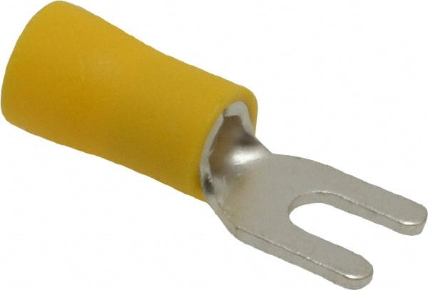 Ideal - #6 Stud, 12 to 10 AWG Compatible, Partially Insulated, Crimp Connection, Standard Fork Terminal - Caliber Tooling