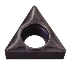 Kennametal - TCGT06T104 11 Grade KT325 Cermet Turning Insert - Uncoated, 60° Triangle, 5/32" Inscr Circle, 5/64" Thick, 1/64" Corner Radius - Caliber Tooling