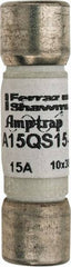 Ferraz Shawmut - 150 VAC/VDC, 15 Amp, Fast-Acting Semiconductor/High Speed Fuse - Clip Mount, 1-1/2" OAL, 100 at AC, 50 at DC kA Rating, 13/32" Diam - Caliber Tooling