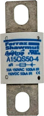 Ferraz Shawmut - 150 VAC/VDC, 50 Amp, Fast-Acting Semiconductor/High Speed Fuse - Bolt-on Mount, 2-21/32" OAL, 100 at AC, 50 at DC kA Rating, 1-1/8" Diam - Caliber Tooling