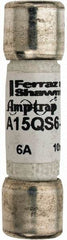 Ferraz Shawmut - 150 VAC/VDC, 6 Amp, Fast-Acting Semiconductor/High Speed Fuse - Clip Mount, 1-1/2" OAL, 100 at AC, 50 at DC kA Rating, 13/32" Diam - Caliber Tooling