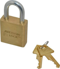 American Lock - 3/4" Shackle Clearance, Keyed Alike Padlock - 5/16" Shackle Diam, Steel - Caliber Tooling