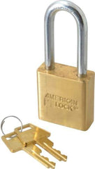 American Lock - 3/4" Shackle Clearance, Keyed Different Padlock - 5/16" Shackle Diam, Steel - Caliber Tooling