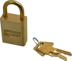 American Lock - 3/4" Shackle Clearance, Keyed Alike Padlock - 1/4" Shackle Diam, Steel - Caliber Tooling