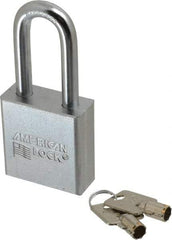 American Lock - 3/4" Shackle Clearance, Keyed Alike Tubular Padlock - 3/8" Shackle Diam, Steel - Caliber Tooling