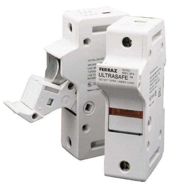 Ferraz Shawmut - 2 Pole, 600 VAC/VDC, 60 Amp, DIN Rail Mount Fuse Holder - Compatible with J Class, 58mm Long x 2.56 Inch Wide and 22mm Diameter Fuse - Caliber Tooling