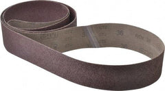 3M - 3" Wide x 132" OAL, 36 Grit, Aluminum Oxide Abrasive Belt - Aluminum Oxide, Very Coarse, Coated, X Weighted Cloth Backing, Series 341D - Caliber Tooling