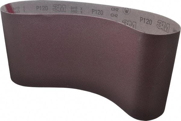 3M - 9" Wide x 48" OAL, 120 Grit, Aluminum Oxide Abrasive Belt - Aluminum Oxide, Fine, Coated, X Weighted Cloth Backing, Series 341D - Caliber Tooling