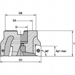 Kennametal - 100mm Cut Diam, 32mm Arbor Hole Diam, Indexable Square-Shoulder Face Mill - Caliber Tooling