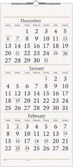 AT-A-GLANCE - 7 Sheet, 12 x 27", Wall Calendar - White - Caliber Tooling