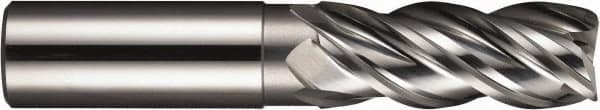 SGS - 25mm, 4 Flute, Single End, Solid Carbide, 1mm Corner Radius End Mill - 104mm OAL, Right Hand Flute, 25mm LOC, Right Hand Cut - Caliber Tooling