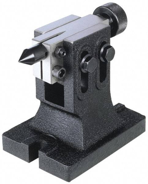 Interstate - 4" Centerline Height, Tailstock - Adjustable, Cast Iron, Use with Speed-Dex Indexing fixtures - Caliber Tooling