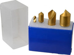 M.A. Ford - 4 Piece, 1/4 to 1" Head Diam, 90° Included Angle, Single End Countersink Set - Caliber Tooling