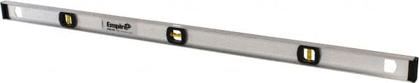 Empire Level - 48" Long 3 Vial I-Beam Level - Aluminum, Silver, 1 Level & 2 Plumb Vials - Caliber Tooling