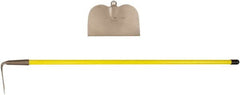 Ampco - 5-7/8" High x 10" Wide Square Aluminum Bronze Hoe - 55" Long Fiberglass Straight Handle, No Step - Caliber Tooling