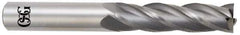 OSG - 1", 2-1/4" LOC, 1" Shank Diam, 5" OAL, 4 Flute, Solid Carbide Square End Mill - Single End, TiCN Finish, Spiral Flute, 30° Helix, Centercutting, Right Hand Cut, Right Hand Flute, Series 464 - Caliber Tooling