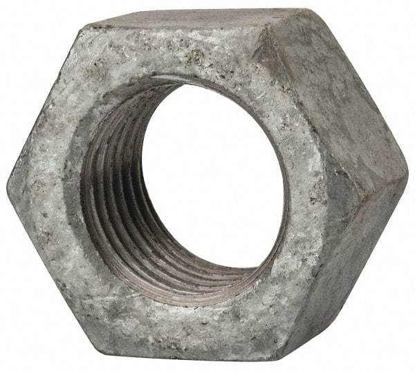 Value Collection - 2 - 4-1/2 UNC Steel Right Hand Hex Nut - 3" Across Flats, 1-23/32" High, Hot Dipped Galvanized Finish - Caliber Tooling