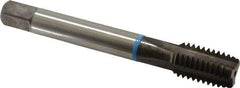 Emuge - 5/8-11 UNC 2BX 3 Flute Nitride Finish Cobalt Straight Flute Machine Tap - Modified Bottoming, Right Hand Thread, 4.331" OAL, 1.063" Thread Length, Oversize - Exact Industrial Supply