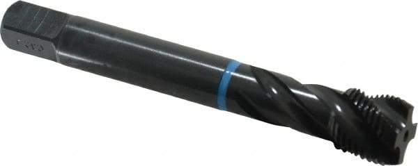 Emuge - 5/8-18 UNF 4 Flute 2B Modified Bottoming Spiral Flute Tap - Cobalt, Oxide Finish, 3.937" OAL, Right Hand Flute, Right Hand Thread, Series Enorm-VA - Exact Industrial Supply