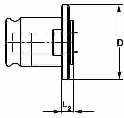 Emuge - 0.323" Tap Shank Diam, 0.242" Tap Square Size, 7/16" Tap, #3 Tapping Adapter - 0.43" Projection, 1.81" OAL, 1.22" Shank OD, Through Coolant, Series EM03 - Exact Industrial Supply