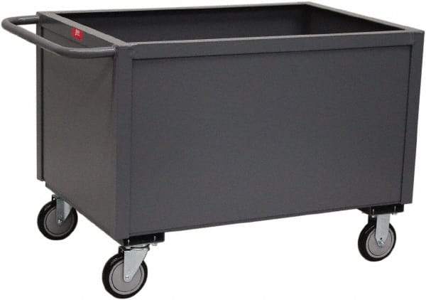 Jamco - 1,200 Lb Capacity, 1 Shelf, 4-Sided Steel Box Truck - 48" Long x 24" Wide x 27" High, 5" Diam Urethane Wheels - Caliber Tooling