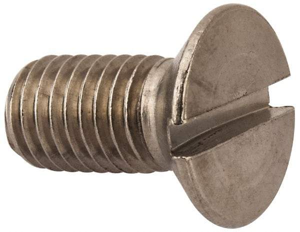 Value Collection - M12x1.75 Metric Coarse, 25mm OAL Slotted Drive Machine Screw - Flat Head, Grade 316 & A4 Stainless Steel, Uncoated, Without Washer - Caliber Tooling