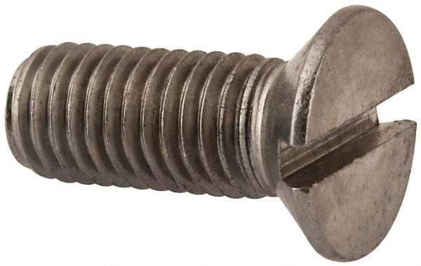 Value Collection - M12x1.75 Metric Coarse, 30mm OAL Slotted Drive Machine Screw - Flat Head, Grade 316 & A4 Stainless Steel, Uncoated, Without Washer - Caliber Tooling