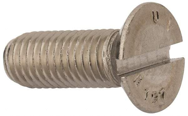 Value Collection - M12x1.75 Metric Coarse, 35mm OAL Slotted Drive Machine Screw - Flat Head, Grade 316 & A4 Stainless Steel, Uncoated, Without Washer - Caliber Tooling