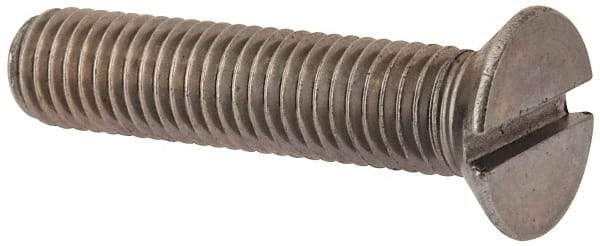 Value Collection - M12x1.75 Metric Coarse, 55mm OAL Slotted Drive Machine Screw - Flat Head, Grade 316 & A4 Stainless Steel, Uncoated, Without Washer - Caliber Tooling