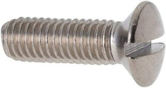 Value Collection - M5x0.80 Metric Coarse, 16mm OAL Slotted Drive Machine Screw - Oval Head, Grade 316 & A4 Stainless Steel, Uncoated, Without Washer - Caliber Tooling