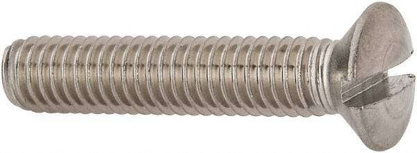 Value Collection - M6x1.00 Metric Coarse, 30mm OAL Slotted Drive Machine Screw - Oval Head, Grade 316 & A4 Stainless Steel, Uncoated, Without Washer - Caliber Tooling