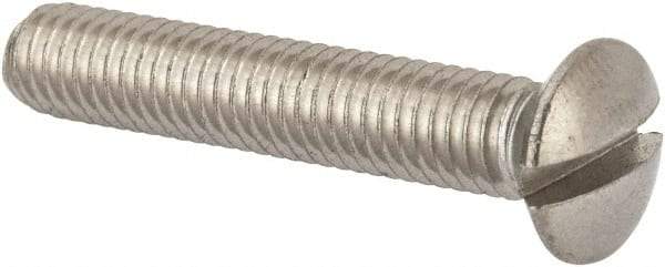 Value Collection - M6x1.00 Metric Coarse, 35mm OAL Slotted Drive Machine Screw - Oval Head, Grade 316 & A4 Stainless Steel, Uncoated, Without Washer - Caliber Tooling