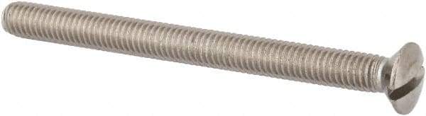 Value Collection - M6x1.00 Metric Coarse, 70mm OAL Slotted Drive Machine Screw - Oval Head, Grade 316 & A4 Stainless Steel, Uncoated, Without Washer - Caliber Tooling