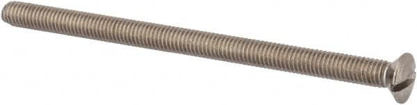 Value Collection - M6x1.00 Metric Coarse, 100mm OAL Slotted Drive Machine Screw - Oval Head, Grade 316 & A4 Stainless Steel, Uncoated, Without Washer - Caliber Tooling