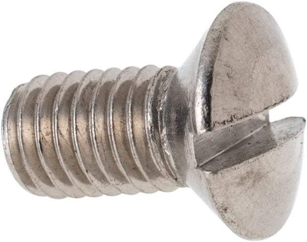 Value Collection - M8x1.25 Metric Coarse, 16mm OAL Slotted Drive Machine Screw - Oval Head, Grade 316 & A4 Stainless Steel, Uncoated, Without Washer - Caliber Tooling